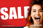 A large red sign,
